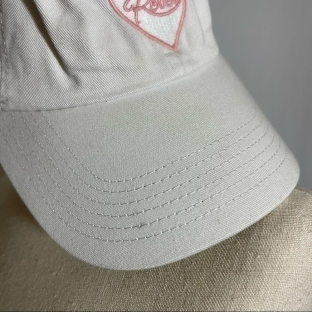 Brandy Melville • Rebel Heart Embroidered White Baseball Cap Hat OS Adjustable